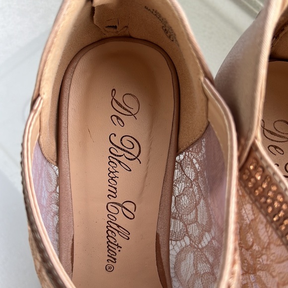 Womens gold rose high heels - Picture 8 of 12